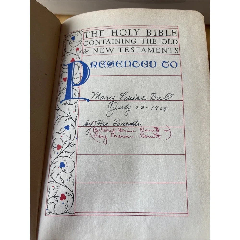 Vintage 1953 Leather Holy Bible Revised Standard Version Nelson Leather Bond‎